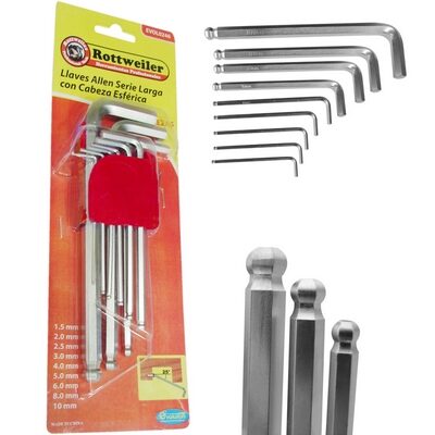 Llaves Allen Serie Larga x9Pz en mm [xUnidad]