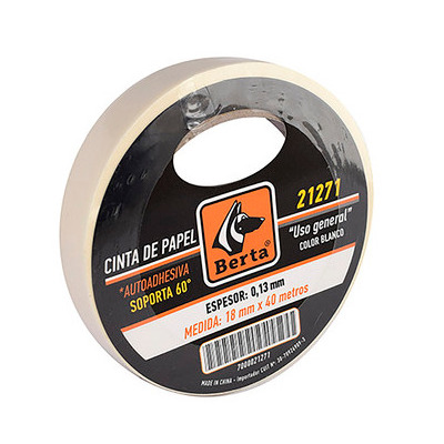Cinta Enmascarar BERTA 18mm x40m [xUnidad]