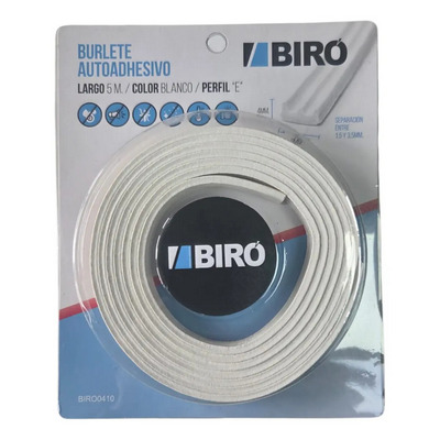 Burlete Goma E Blanco BIRO x5m. [xUnidad]