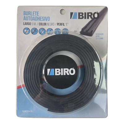 Burlete Goma E Negro BIRO x5m. [xUnidad]
