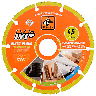Disco tungsteno p/ madera BERTA 115mm. [xUnidad]